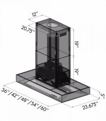 ZLINE 48 In. Ducted Professional Island Mount Range Hood in Stainless Steel, KECOMi-48 - Smart Kitchen Lab