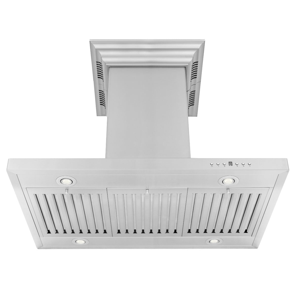 ZLINE 48 in. Island Mount Range Hood in Stainless Steel with Built-in CrownSound Bluetooth Speakers, GL2iCRN-BT-48 - Smart Kitchen Lab