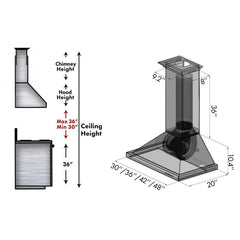 ZLINE 48 in. Oil-Rubbed Bronze Wall Range Hood 8KBB-48 - Smart Kitchen Lab