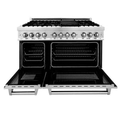 ZLINE 48 in. Professional Gas Burner and Electric Oven in Stainless Steel, RA48 - Smart Kitchen Lab