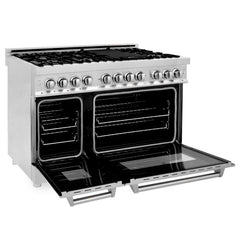 ZLINE 48 in. Professional Gas Burner and Electric Oven in Stainless Steel, RA48 - Smart Kitchen Lab
