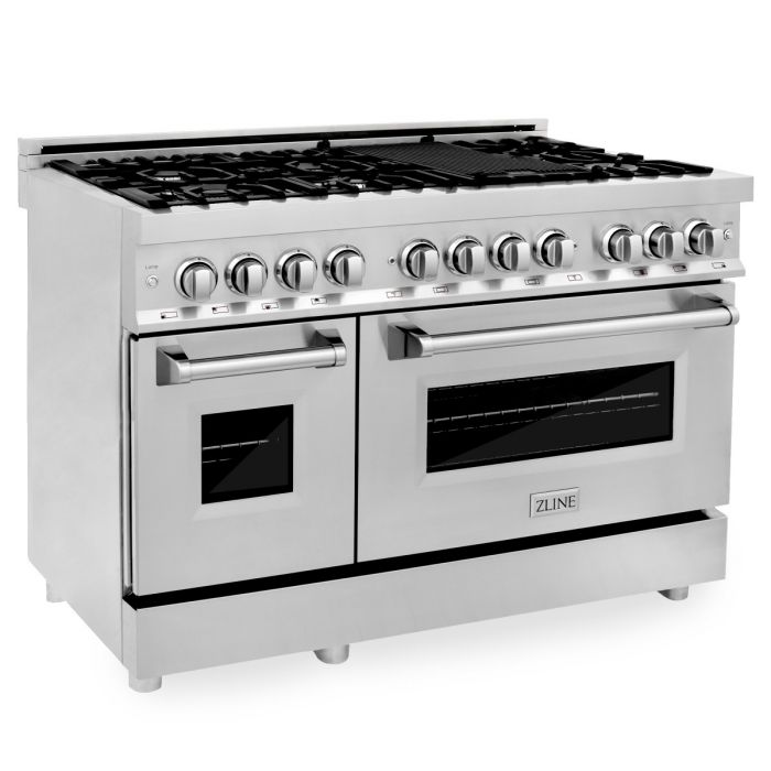 ZLINE 48 in. Professional Gas Burner and Electric Oven in Stainless Steel, RA48 - Smart Kitchen Lab