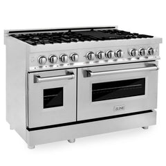 ZLINE 48 in. Professional Gas Burner and Electric Oven in Stainless Steel, RA48 - Smart Kitchen Lab