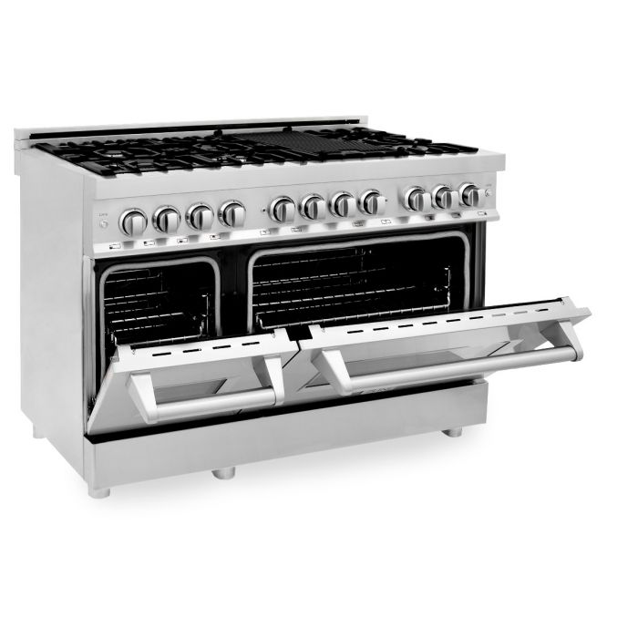 ZLINE 48 in. Professional Gas Burner and Electric Oven in Stainless Steel, RA48 - Smart Kitchen Lab