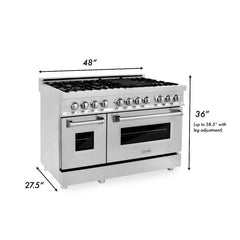 ZLINE 48 in. Professional Gas Burner and Electric Oven in Stainless Steel, RA48 - Smart Kitchen Lab