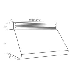 ZLINE 48 In. Recirculating Under Cabinet Range Hood in Stainless Steel, RK527-48 - Smart Kitchen Lab