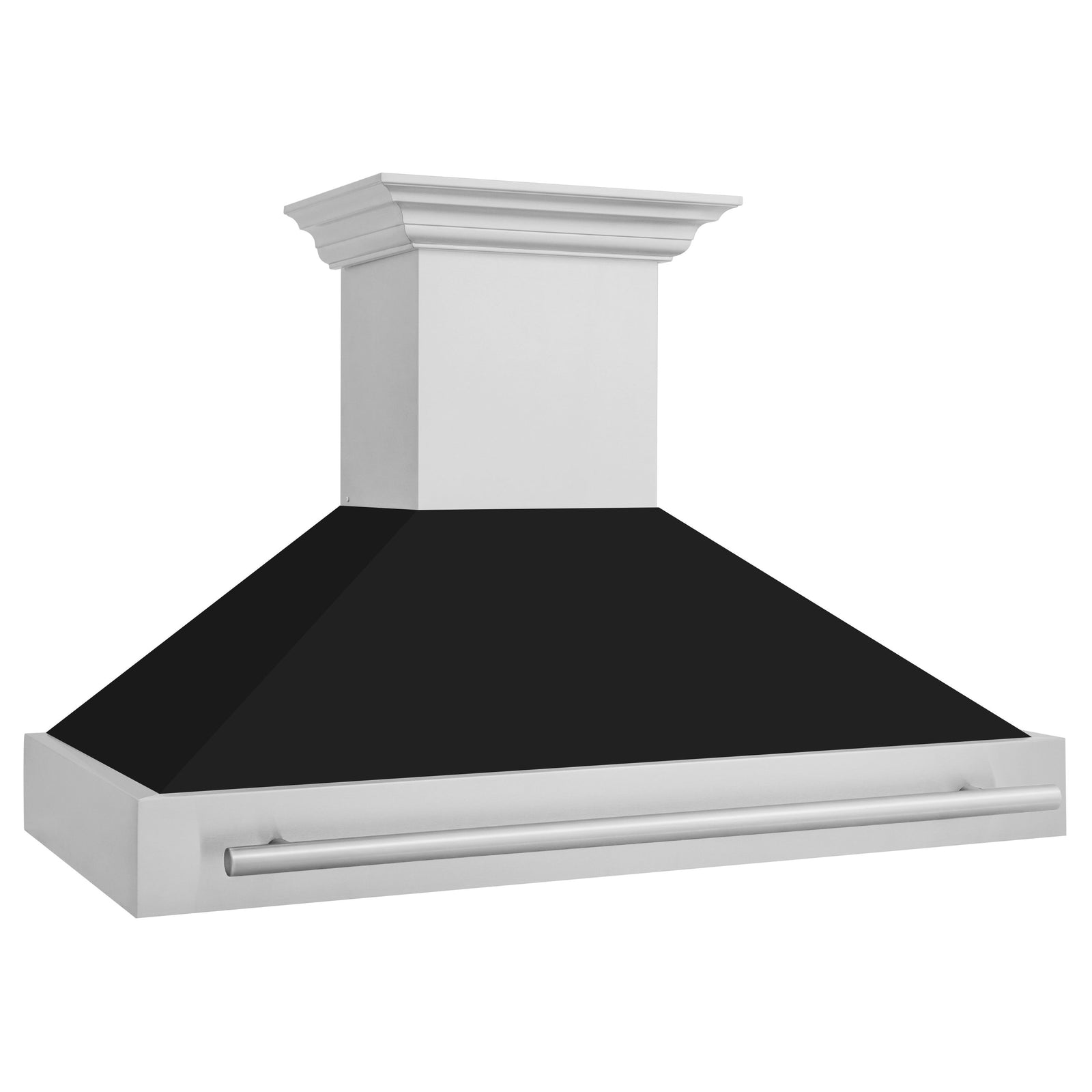 ZLINE 48 In. Stainless Steel Range Hood with Black Matte Shell and Stainless Steel Handle, 8654STX-BLM-48 - Smart Kitchen Lab