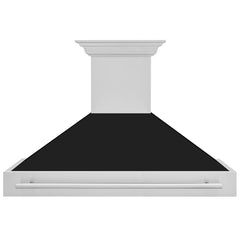 ZLINE 48 In. Stainless Steel Range Hood with Black Matte Shell and Stainless Steel Handle, 8654STX-BLM-48 - Smart Kitchen Lab
