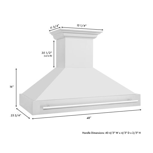 ZLINE 48 In. Stainless Steel Range Hood with Stainless Steel Handle, 8654STX-48 - Smart Kitchen Lab