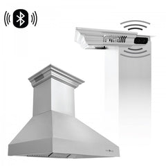 ZLINE 48 in. Stainless Steel Wall Range Hood with Built-in CrownSound® Bluetooth Speakers, 667CRN-BT-48 - Smart Kitchen Lab