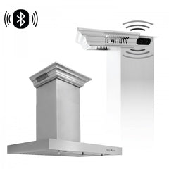 ZLINE 48 in. Stainless Steel Wall Range Hood with Built-in CrownSound® Bluetooth Speakers, KECRN-BT-48 - Smart Kitchen Lab