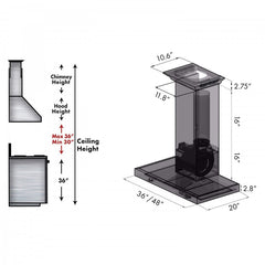 ZLINE 48 in. Stainless Steel Wall Range Hood with Built-in CrownSound® Bluetooth Speakers, KECRN-BT-48 - Smart Kitchen Lab