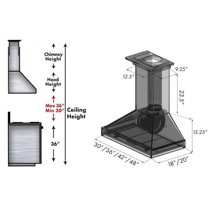 ZLINE 48 in. Wooden Wall Mount Range Hood in White, KBTT-48 - Smart Kitchen Lab