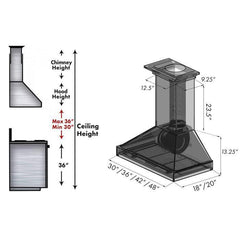 ZLINE 48 in. Wooden Wall Mount Range Hood in White, KBTT-48 - Smart Kitchen Lab