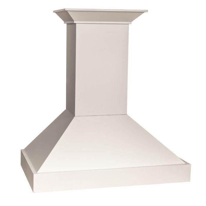 ZLINE 48 in. Wooden Wall Mount Range Hood in White, KBTT-48 - Smart Kitchen Lab
