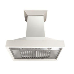 ZLINE 48 in. Wooden Wall Mount Range Hood in White, KBTT-48 - Smart Kitchen Lab