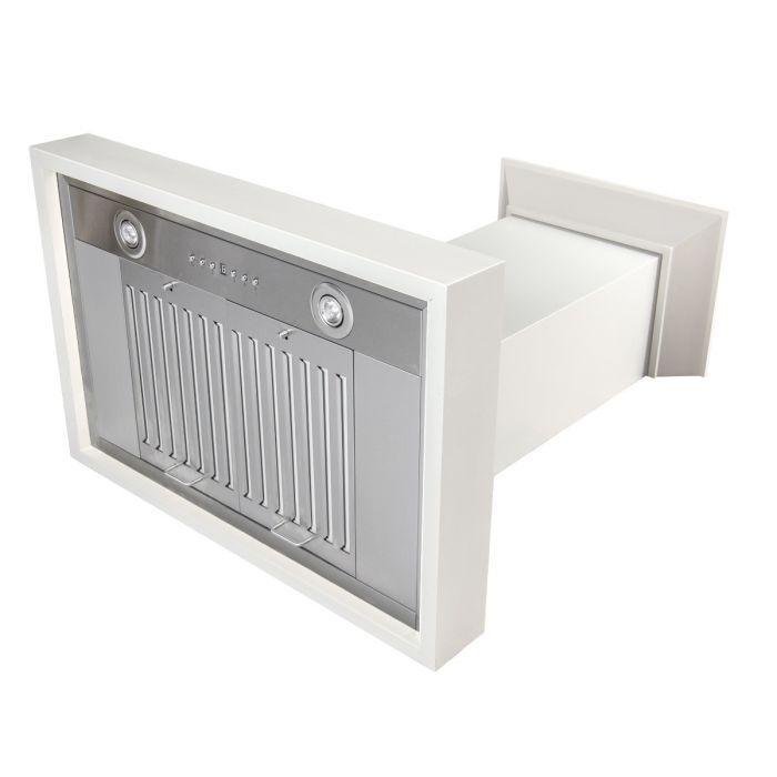 ZLINE 48 in. Wooden Wall Mount Range Hood in White, KBTT-48 - Smart Kitchen Lab