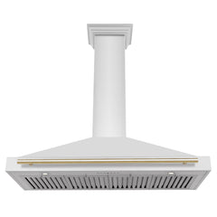 ZLINE 48 Inch Autograph Edition Stainless Steel Range Hood with Gold Handle, KB4STZ-48-G - Smart Kitchen Lab