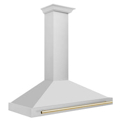 ZLINE 48 Inch Autograph Edition Stainless Steel Range Hood with Gold Handle, KB4STZ-48-G - Smart Kitchen Lab