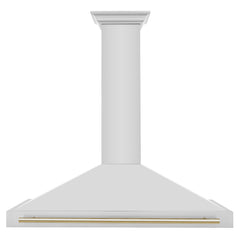 ZLINE 48 Inch Autograph Edition Stainless Steel Range Hood with Gold Handle, KB4STZ-48-G - Smart Kitchen Lab