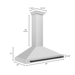 ZLINE 48 Inch Autograph Edition Stainless Steel Range Hood with Matte Black Handle, KB4STZ-48-MB - Smart Kitchen Lab
