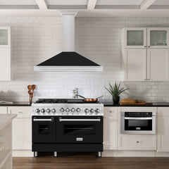 ZLINE 48 Inch DuraSnow® Stainless Steel Range Hood with Black Matte Shell and Stainless Steel Handle, KB4SNX-BLM-48 - Smart Kitchen Lab