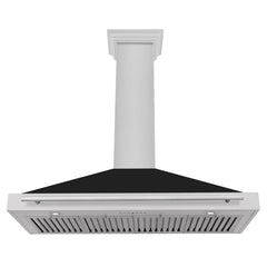 ZLINE 48 Inch DuraSnow® Stainless Steel Range Hood with Black Matte Shell and Stainless Steel Handle, KB4SNX-BLM-48 - Smart Kitchen Lab
