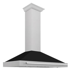 ZLINE 48 Inch DuraSnow® Stainless Steel Range Hood with Black Matte Shell and Stainless Steel Handle, KB4SNX-BLM-48 - Smart Kitchen Lab