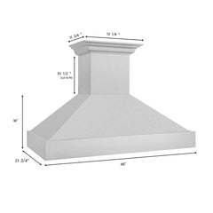 ZLINE 48 Inch DuraSnow® Stainless Steel Range Hood with Stainless Steel Handle, 8654SNX-48 - Smart Kitchen Lab