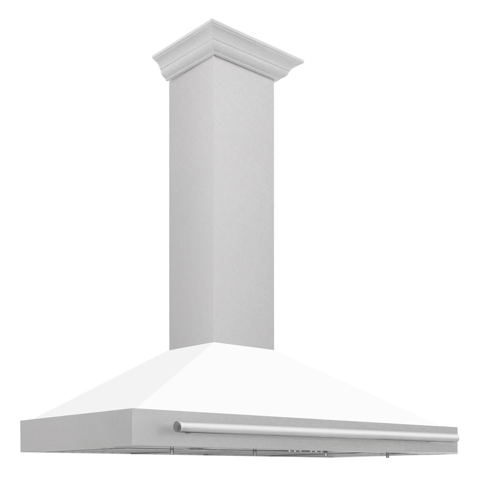 ZLINE 48 Inch DuraSnow® Stainless Steel Range Hood with White Matte Shell and Stainless Steel Handle, KB4SNX-WM-48 - Smart Kitchen Lab
