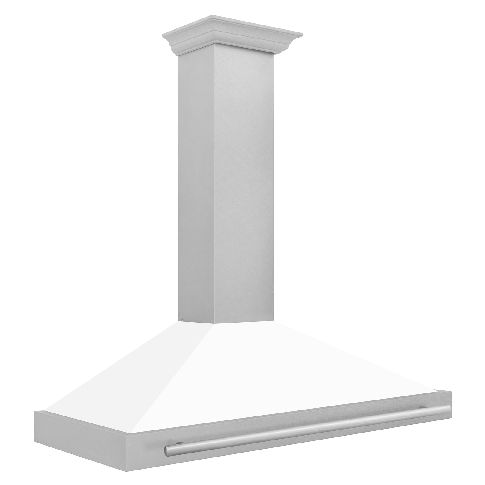 ZLINE 48 Inch DuraSnow® Stainless Steel Range Hood with White Matte Shell and Stainless Steel Handle, KB4SNX-WM-48 - Smart Kitchen Lab