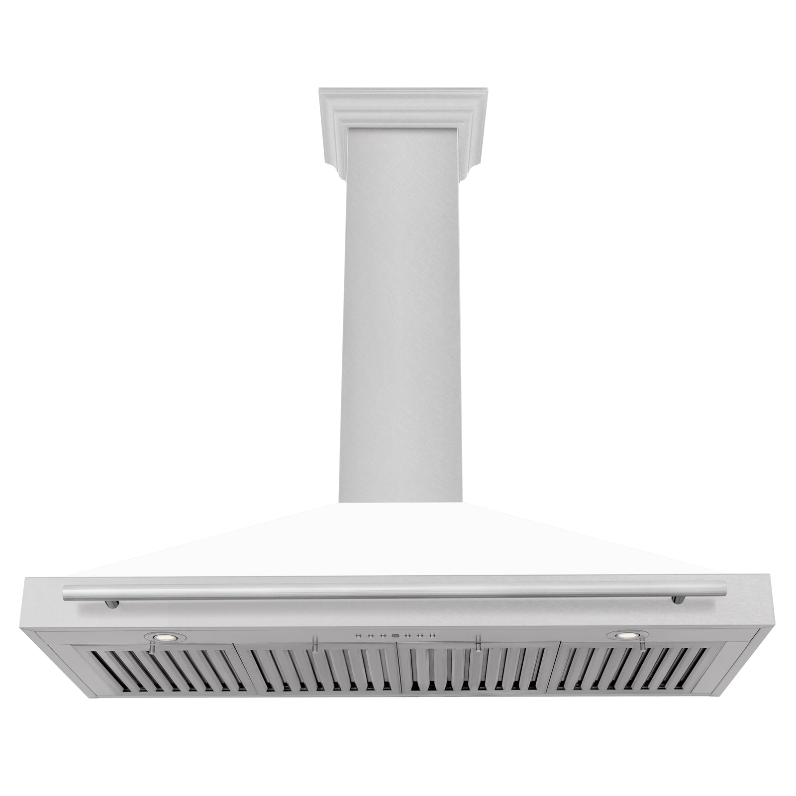 ZLINE 48 Inch DuraSnow® Stainless Steel Range Hood with White Matte Shell and Stainless Steel Handle, KB4SNX-WM-48 - Smart Kitchen Lab