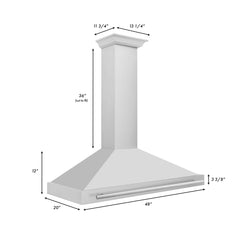 ZLINE 48 Inch Stainless Steel Range Hood with Stainless Steel Handle, KB4STX-48 - Smart Kitchen Lab