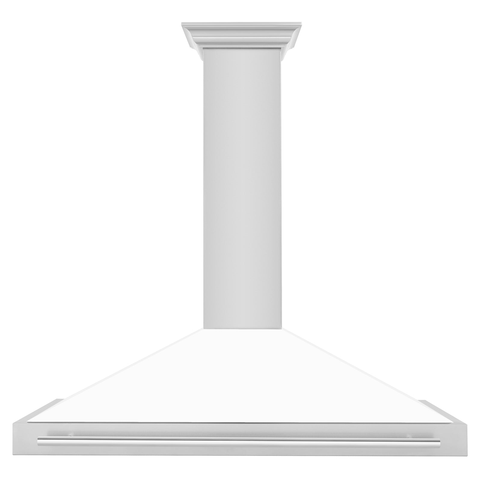 ZLINE 48 Inch Stainless Steel Range Hood with White Matte Shell and Stainless Steel Handle, KB4STX-WM-48 - Smart Kitchen Lab