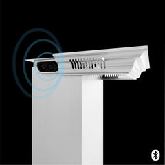 ZLINE 54 in. Stainless Steel Wall Range Hood with Built-in CrownSound® Bluetooth Speakers, 697CRN-BT-54 - Smart Kitchen Lab