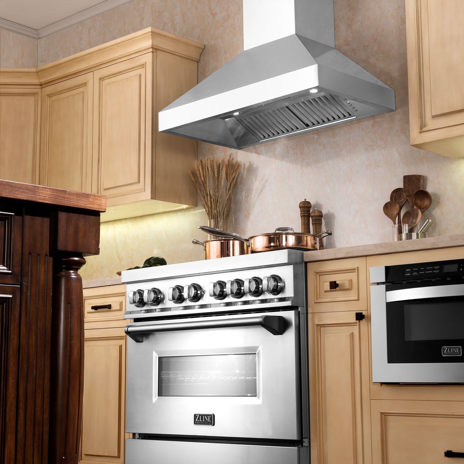 ZLINE 60 in. Professional Convertible Vent Wall Mount Range Hood in Stainless Steel, 597-60 - Smart Kitchen Lab