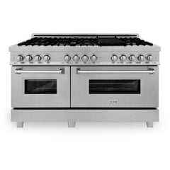 ZLINE 60 In. Professional Dual Fuel Range in Stainless Steel with DuraSnow®Stainless Steel Door, RA-SN-60 - Smart Kitchen Lab