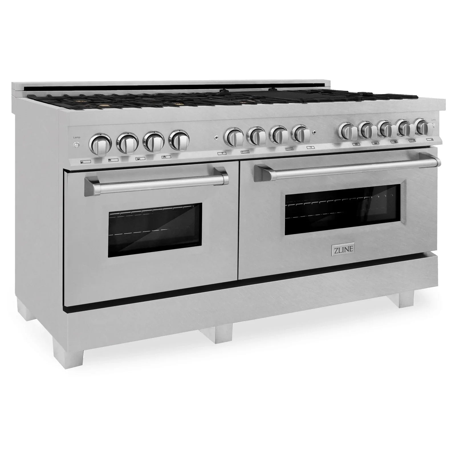 ZLINE 60 In. Professional Dual Fuel Range in Stainless Steel with DuraSnow®Stainless Steel Door, RA-SN-60 - Smart Kitchen Lab