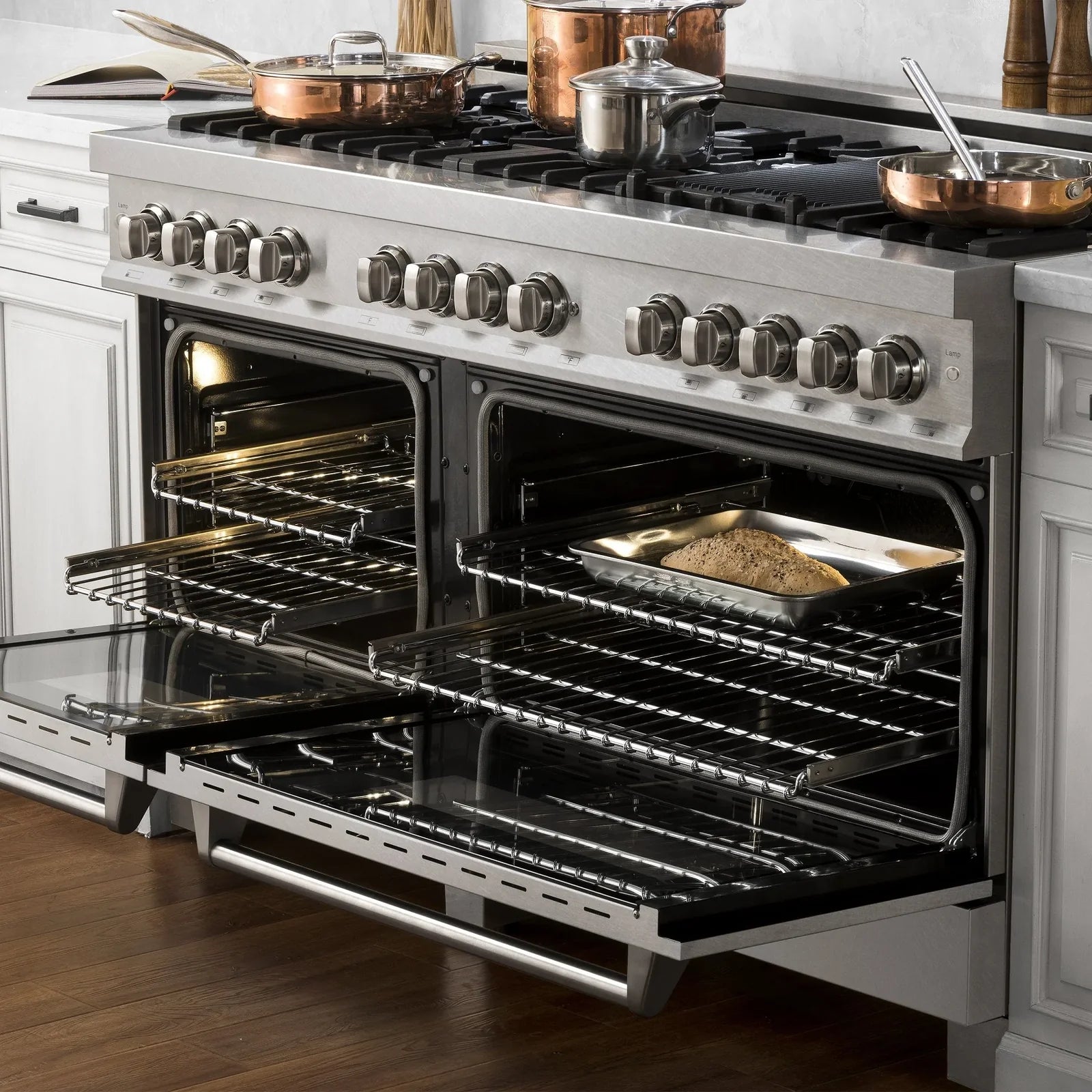 ZLINE 60 In. Professional Dual Fuel Range in Stainless Steel with DuraSnow®Stainless Steel Door, RA-SN-60 - Smart Kitchen Lab