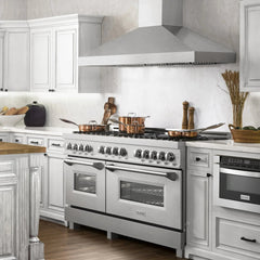 ZLINE 60 In. Professional Dual Fuel Range in Stainless Steel with DuraSnow®Stainless Steel Door, RA-SN-60 - Smart Kitchen Lab