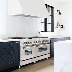 ZLINE 60 in. Professional Gas Burner with Brass Burners, 7.6 cu. ft. Electric Oven in Stainless Steel, RA-BR-60 - Smart Kitchen Lab
