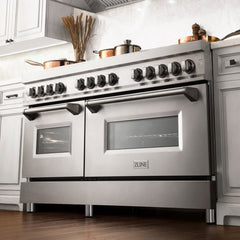 ZLINE 60 in. Professional Gas Burner with Brass Burners, 7.6 cu. ft. Electric Oven in Stainless Steel, RA-BR-60 - Smart Kitchen Lab