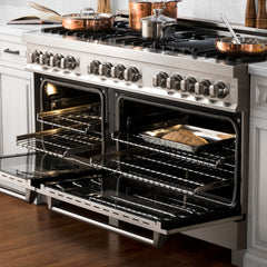 ZLINE 60 in. Professional Gas Burner with Brass Burners, 7.6 cu. ft. Electric Oven in Stainless Steel, RA-BR-60 - Smart Kitchen Lab