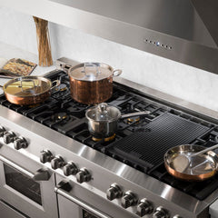 ZLINE 60 in. Professional Gas Burner with Brass Burners, 7.6 cu. ft. Electric Oven in Stainless Steel, RA-BR-60 - Smart Kitchen Lab
