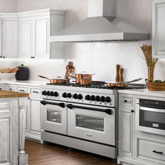 ZLINE 60 Inch Autograph Edition Dual Fuel Range in Stainless Steel with Matte Black Accents, RASZ-60-MB - Smart Kitchen Lab