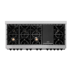 ZLINE 60 Inch Autograph Edition Dual Fuel Range in Stainless Steel with Matte Black Accents, RASZ-60-MB - Smart Kitchen Lab