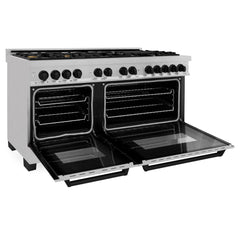 ZLINE 60 Inch Autograph Edition Dual Fuel Range in Stainless Steel with Matte Black Accents, RASZ-60-MB - Smart Kitchen Lab