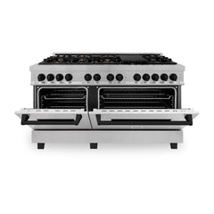 ZLINE 60 Inch Autograph Edition Dual Fuel Range in Stainless Steel with Matte Black Accents, RASZ-60-MB - Smart Kitchen Lab