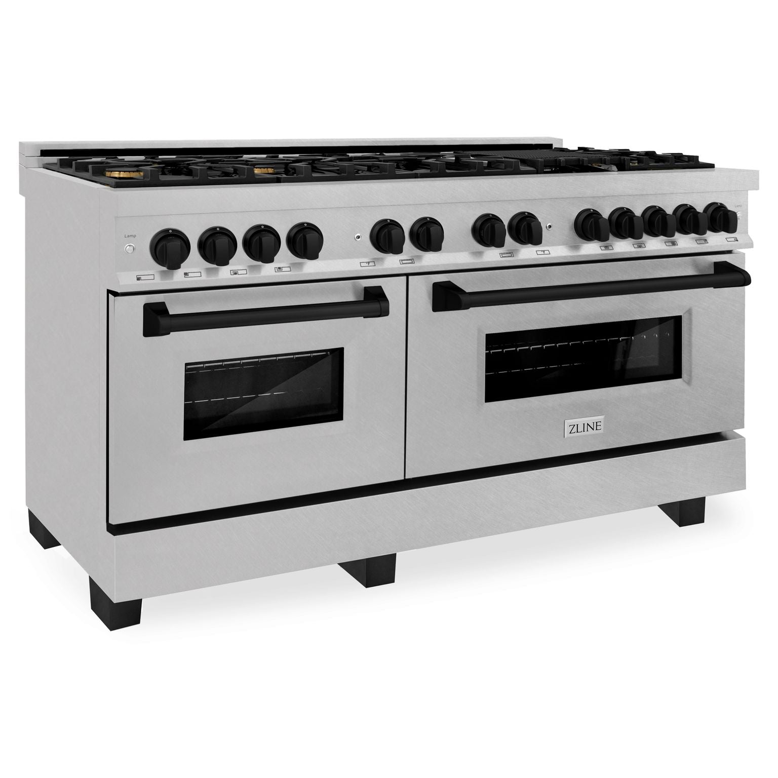 ZLINE 60 Inch Autograph Edition Dual Fuel Range in Stainless Steel with Matte Black Accents, RASZ-60-MB - Smart Kitchen Lab