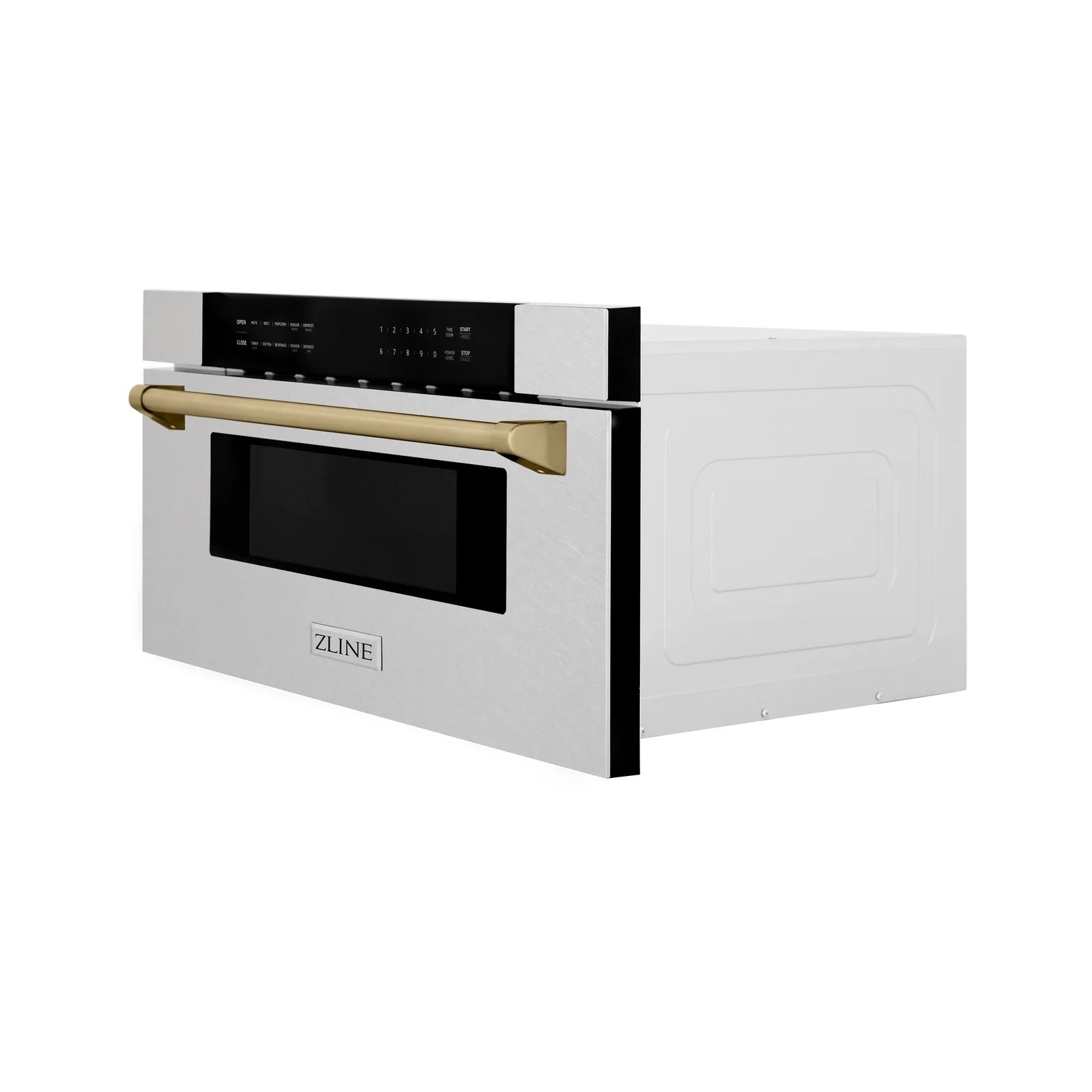 ZLINE Autograph 30 In. 1.2 cu. ft. Built-In Microwave Drawer In Fingerprint Resistant Stainless Steel With Champagne Bronze Accents, MWDZ-30-SS-CB - Smart Kitchen Lab